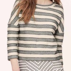 ANN TAYLOR LOFT tweed stripe striped sweatshirt