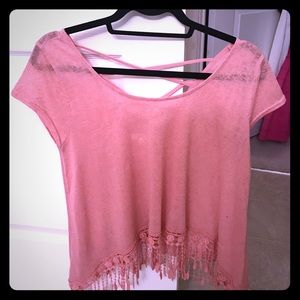 Pink Boho Crop Top