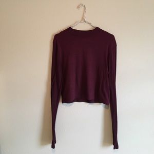 Maroon High Neck Long Sleeve