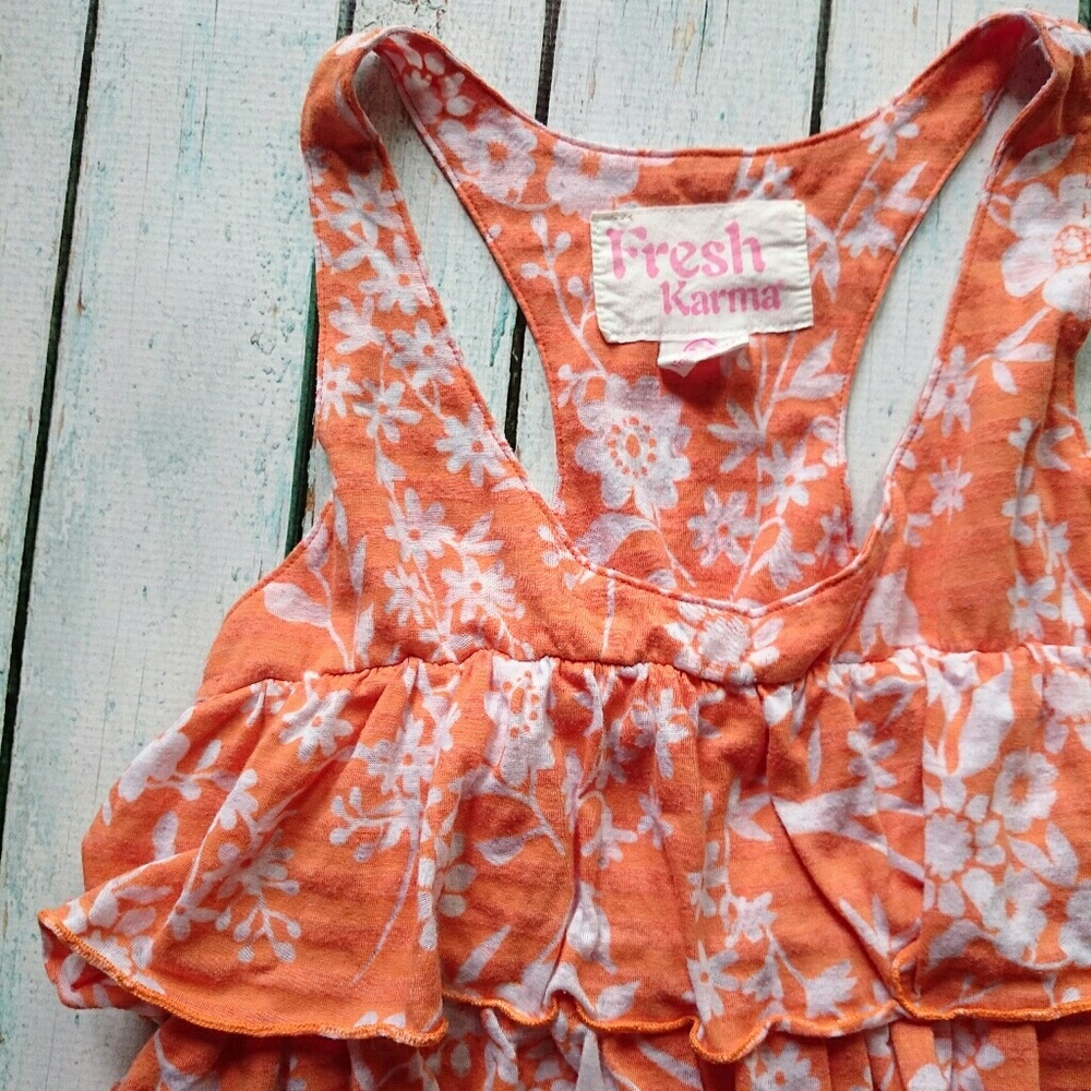 Orange Ruffle Tank