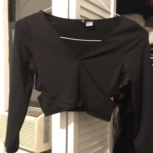 Black cut-out crop top