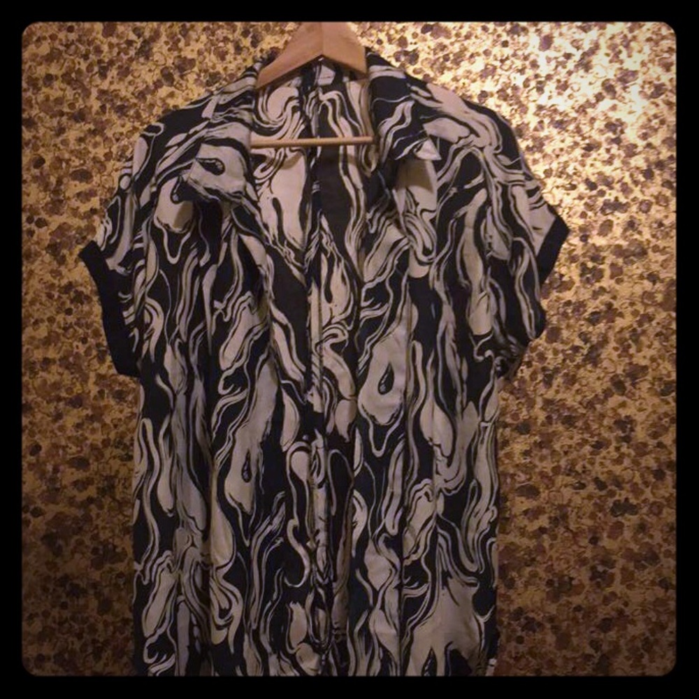 Vintage silk short-sleeve blouse