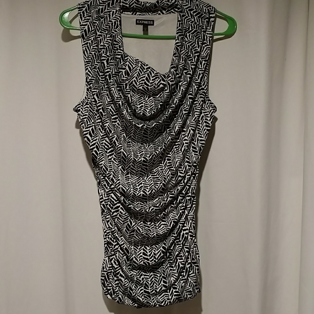 Express cowl black sleeveless top.