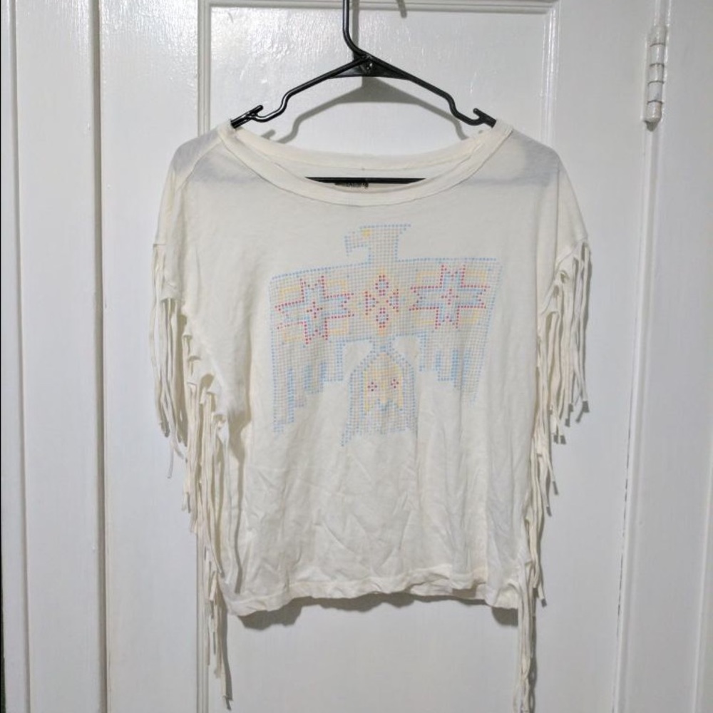Bird print loose shirt