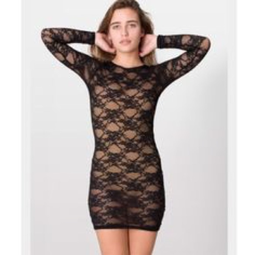 American Apparel Lace see through black dress🌟