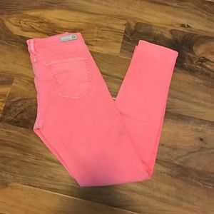 Anthropologie Pink cropped jeans