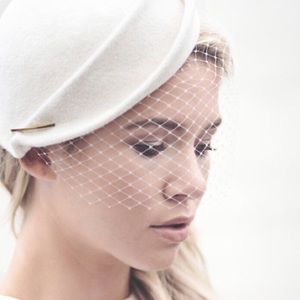 Maggie Mowbray Percher Hat with Wedding Veil