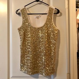 Calvin Klein Gold Sequin tank top