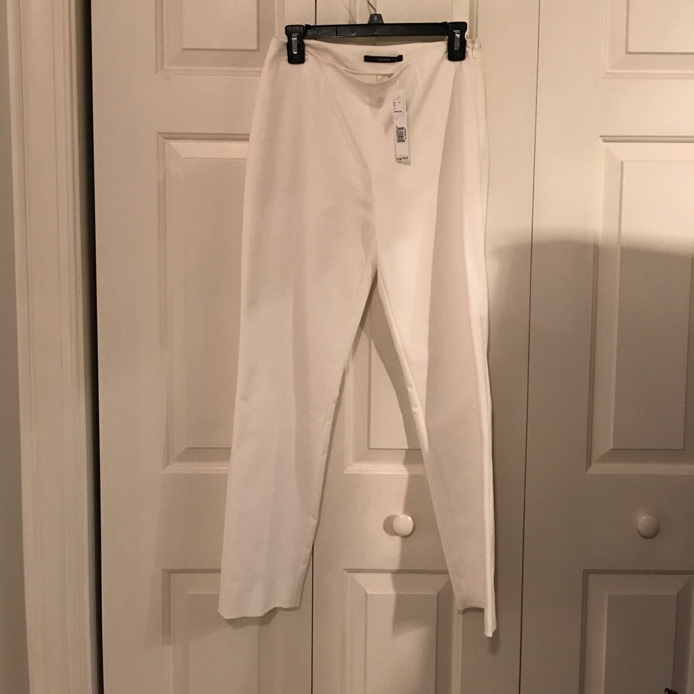 elie tahari simone pant.  White with side zip