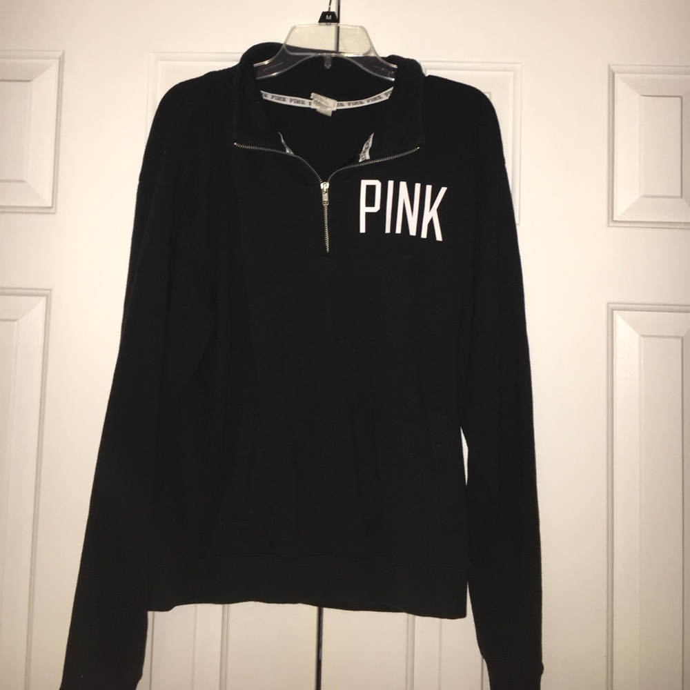 VS PINK QUARTER ZIP TOP QUALITY WITH BACK DESIGN
