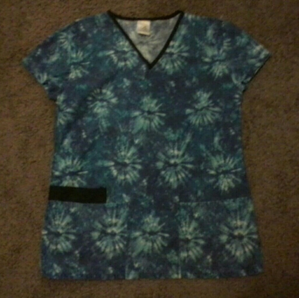 Tye dye scrub top