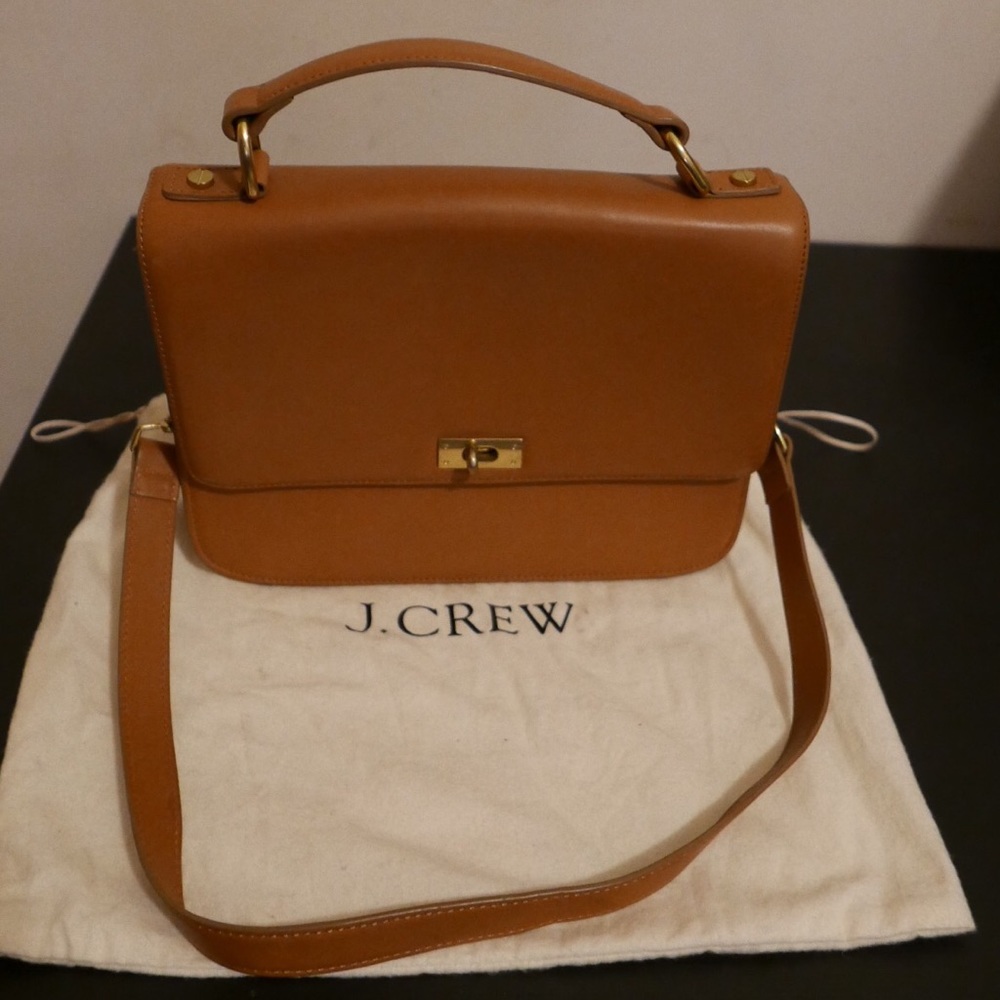 J. Crew tan bag with handle