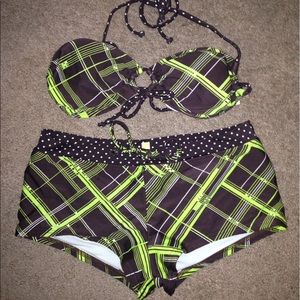 Women's brown and green bikini