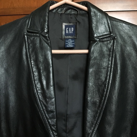 GAP XS black leather jacket - Picture 2 of 3