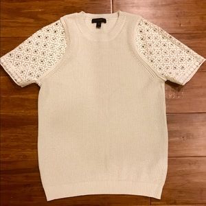 JCrew Lace Sleeve Sweater