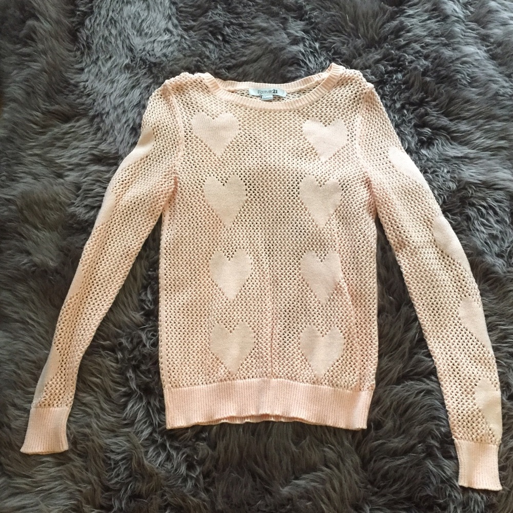 Forever 21 Heart Pink Sweater.