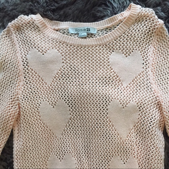 Forever 21 Heart Pink Sweater. - Picture 2 of 4