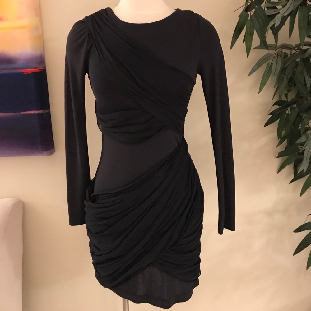 Alice + Olivia navy ls dress sz6