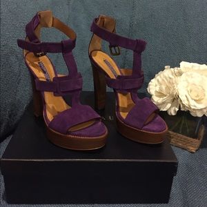 Ralph Lauren Calf-Suede Sherise Sandal Sz 39