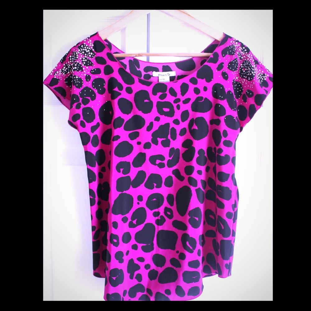 Leopard Embellished Top