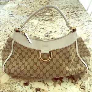 100% Authentic Gucci Monogram Canvas Hobo Bag