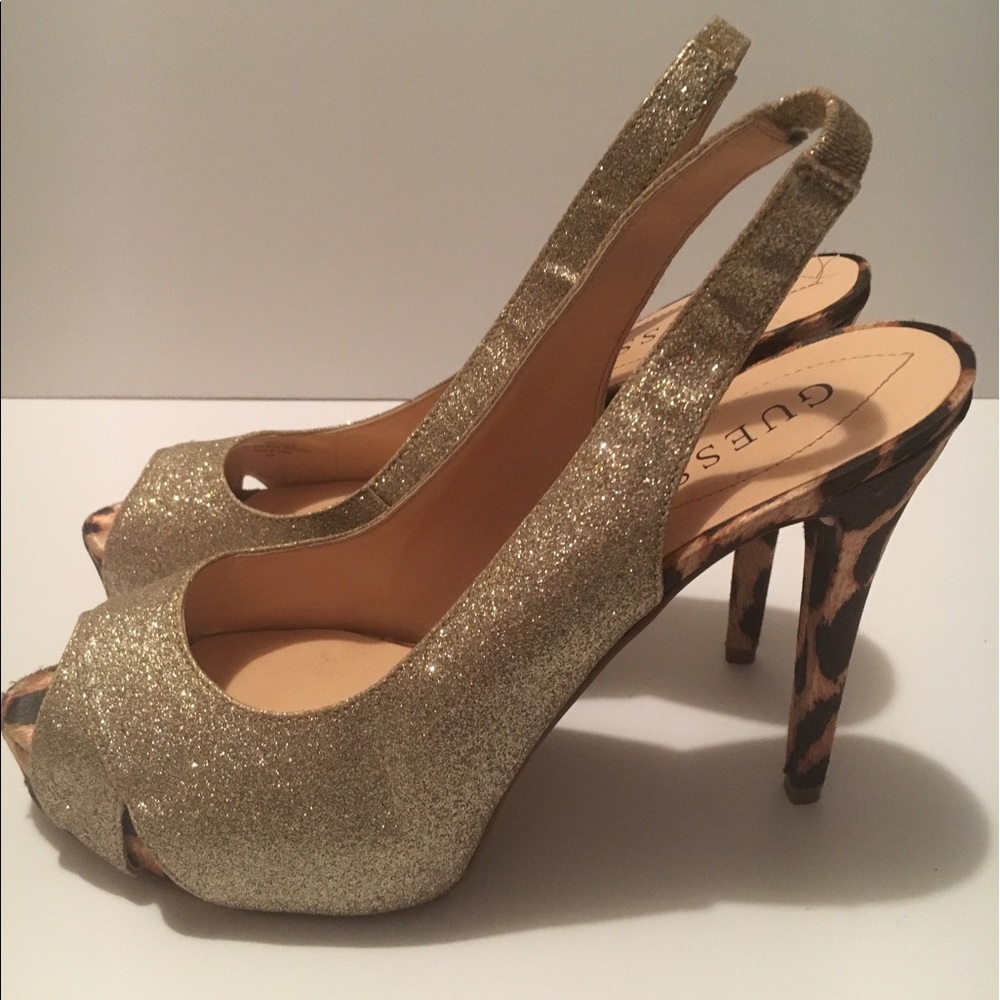 Guess Sling Back Peep Toe Pumps