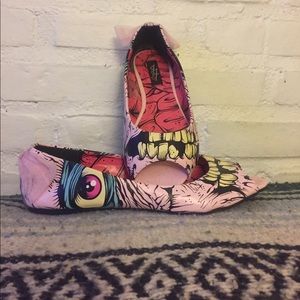 Iron Fist Pink Peep-toe Zombie Flats NWOT