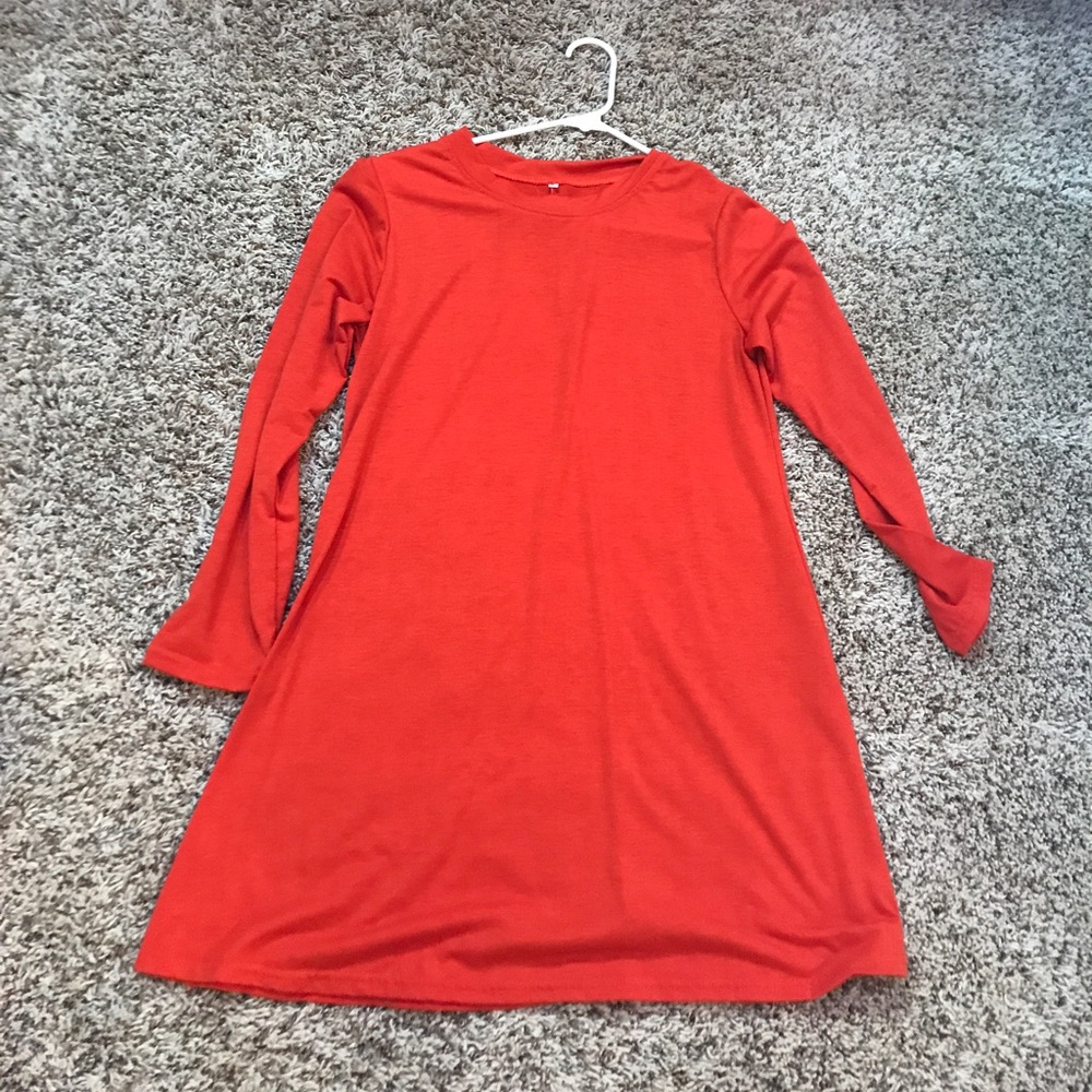 orange piko dress