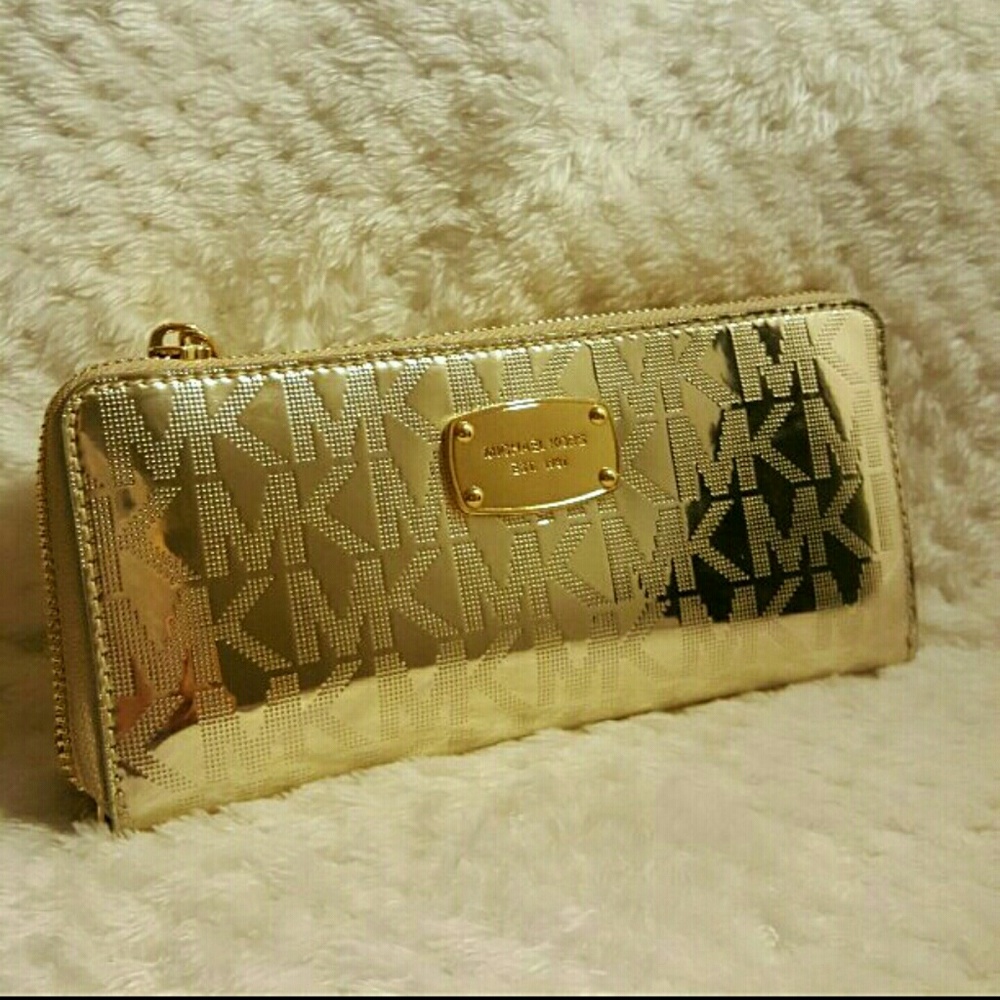 MICHAEL KORS GOLD WALLET LARGE SIZE