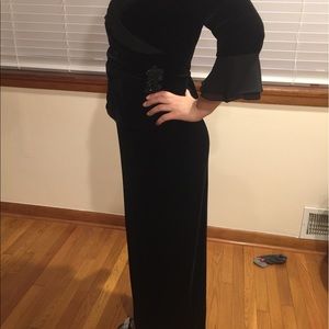 Black velvet formal dress
