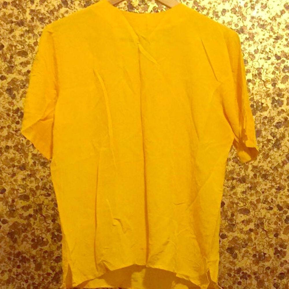 Potomac collection / yellow 100% silk blouse