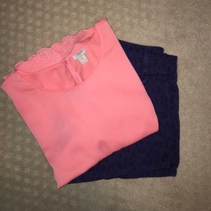 Coral pink J. Crew top