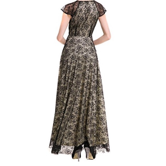 Floor Length Lace Dress - Picture 2 of 5