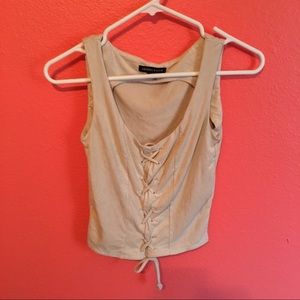 Kendall & Kylie suede lace up top
