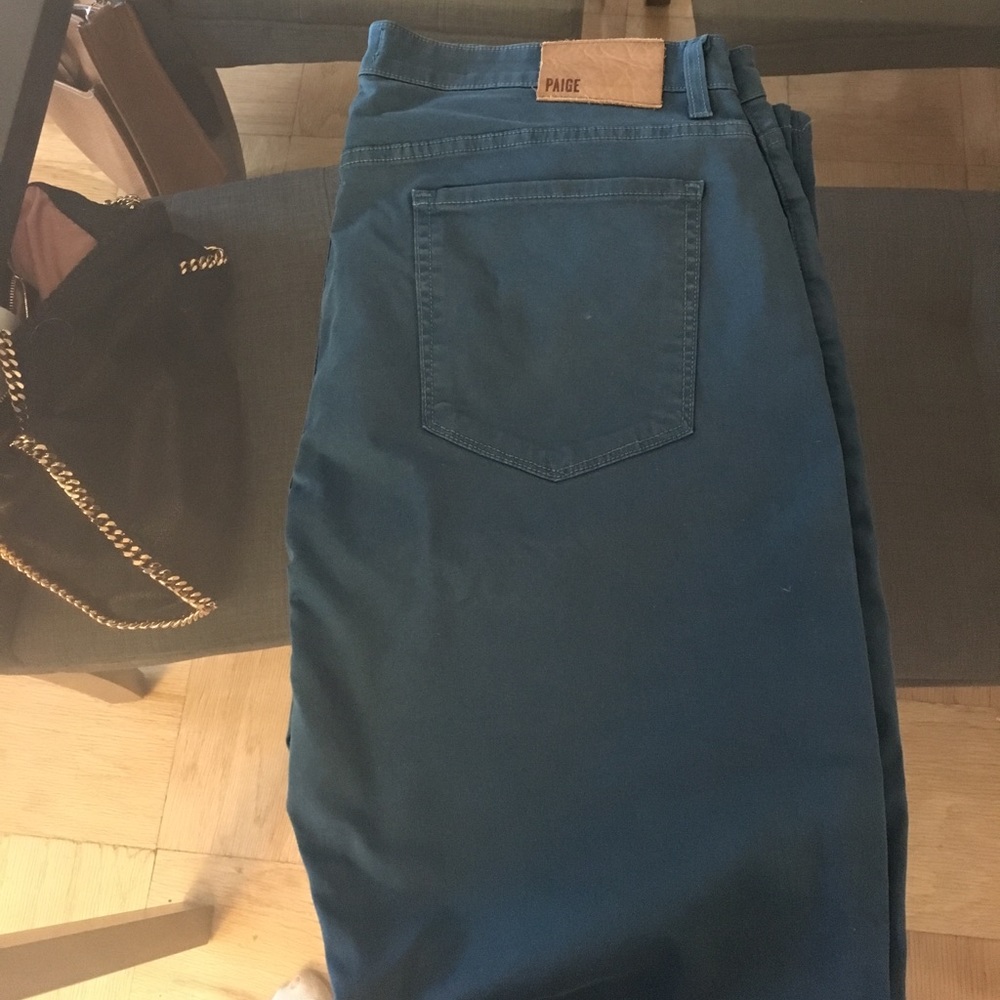 Paige turquoise twill pants