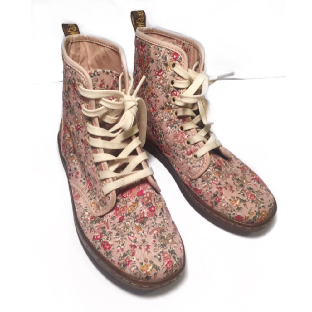 Floral Dr Martens "Shoreditch" canvas boots size 7