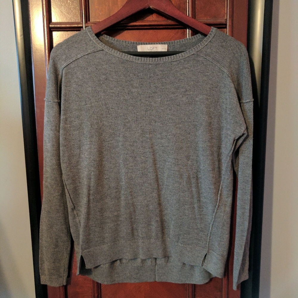 Loft Grey Sweater Petite Small
