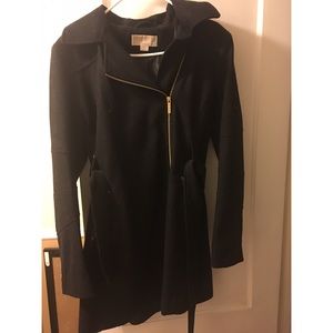 Michael Kors Belted Black Pea Coat