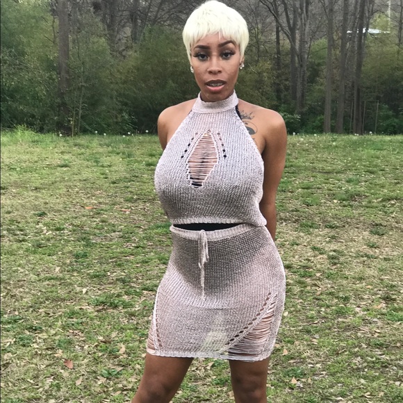 Metallic 2 piece skirt set - Picture 1 of 3