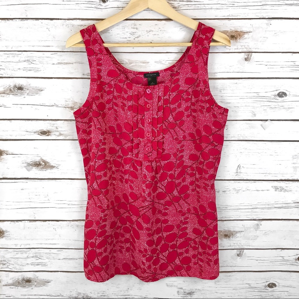 Ann Taylor Pink Floral Sleeveless Top size Medium