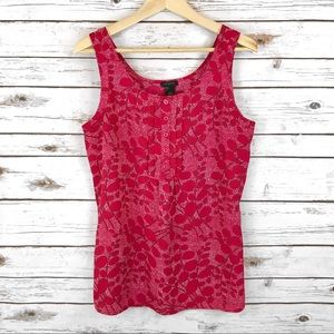 Ann Taylor Pink Floral Sleeveless Top size Medium