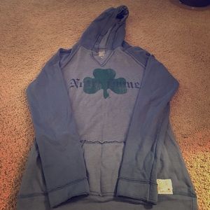 Notre Dame hooded sweatshirt.