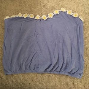 Strapless blue LA Hearts crop top size M