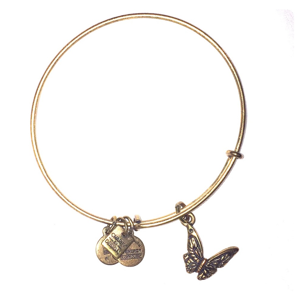 Alex and Ani butterfly charm bracelet - bangle