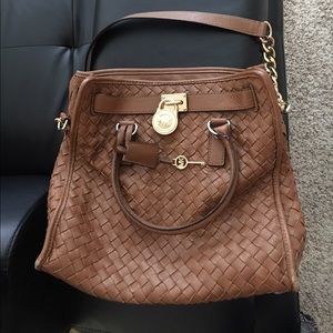 Michael kors woven Hamilton style bag
