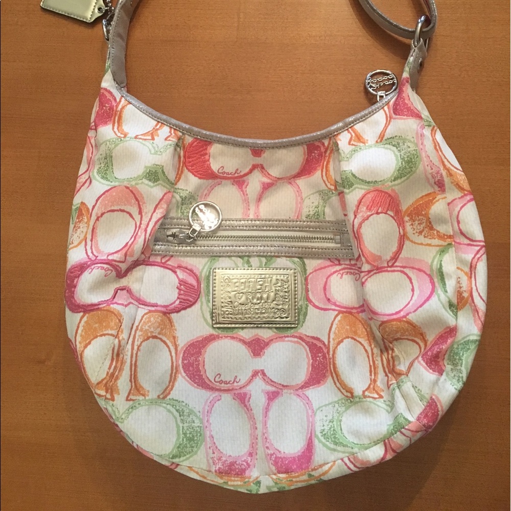 RARE Coach Poppy Multi-Colored Hobo