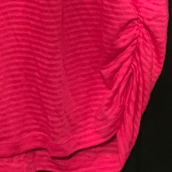Hot pink striped burn out type blouse - Picture 2 of 2