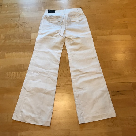 NWT Ann Taylor signature wide leg white 4 linen - Picture 3 of 4