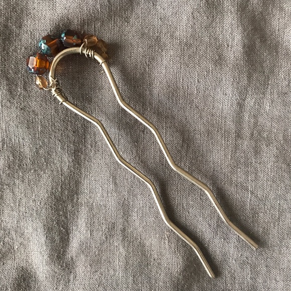 Accessories Amber Beaded Hair Fork Bun Holder Hair Pin Poshmark