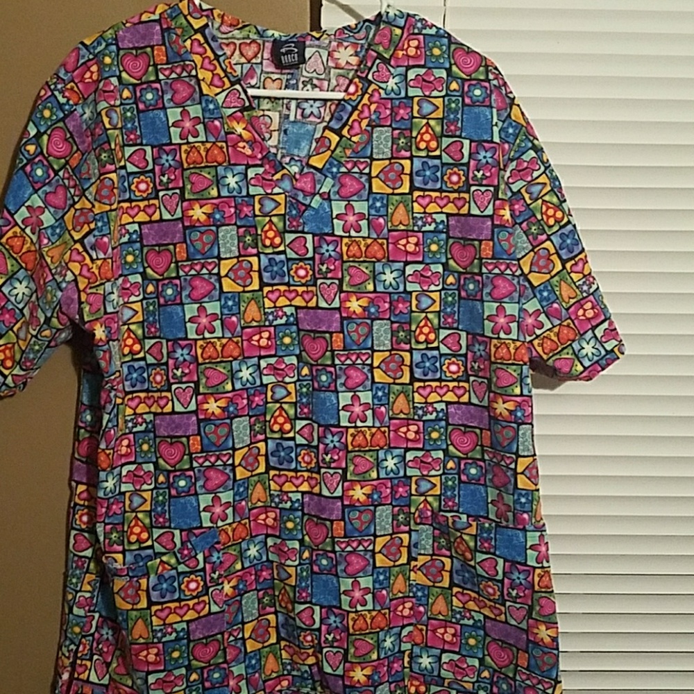 Fun heart scrub top